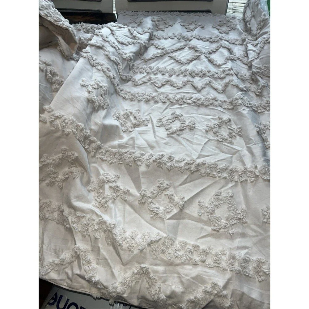 Bedsure Tufted Boho Comforter Set king Size - Beige Boho Bed Set, With Shams